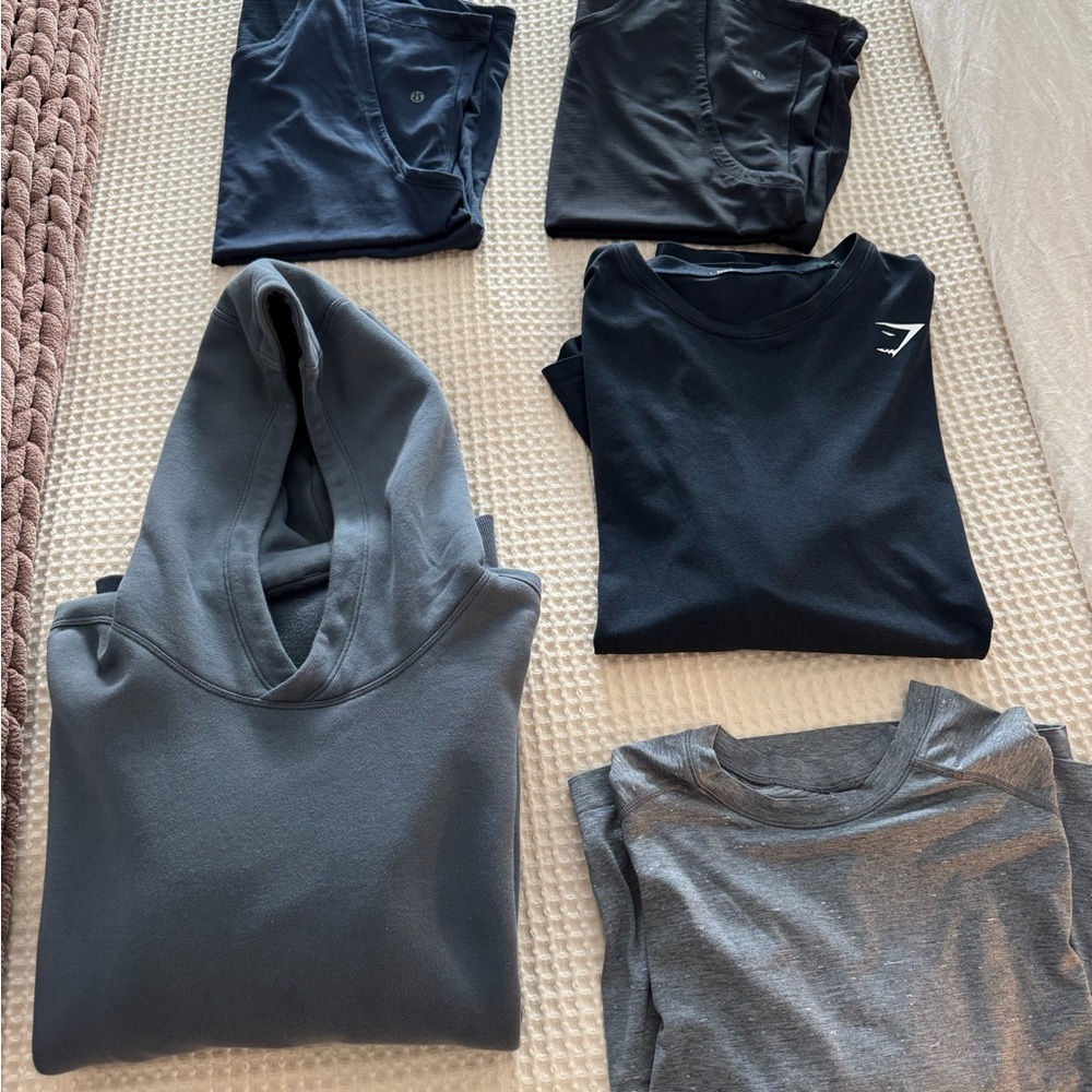 Men's Lululemon + Gymshark Bundle (Hoodie, Tanks, Short & Long Sleeve)
